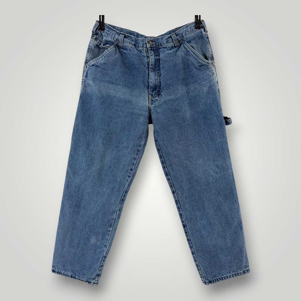 Smith's Workwear Flannel Lined Carpenter Jeans Men 36x31 Blue Relaxed
